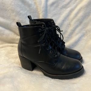 Black combat booties